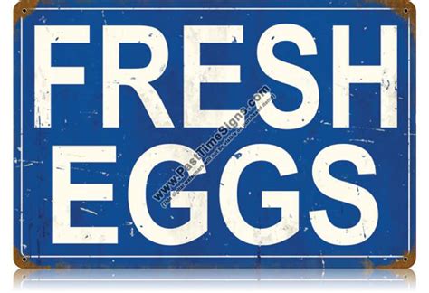 Fresh Eggs Vintage Metal Sign