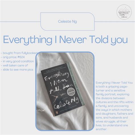 Booktok Book Everything I Never Told You By Celeste Ng Hobbies Toys