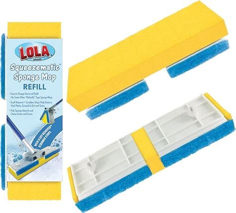 Lola Squeeze Matic Sponge Mop Refill 9 Head Nylene Sponge Scuff