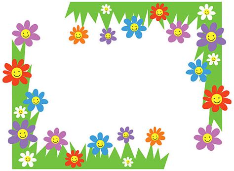 Clip Art Of A Flower Page Border Illustrations Royalty