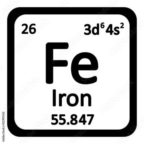 Periodic Table Element Iron Icon Stock Vector Adobe Stock