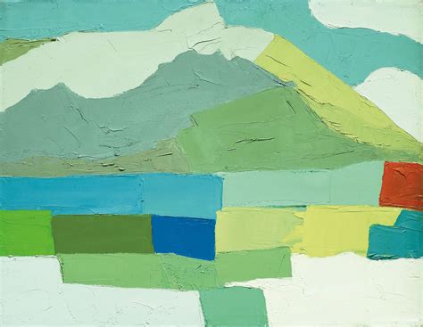 Etel Adnan B1925 Abstract Art Landscape Painting Illustration Painting