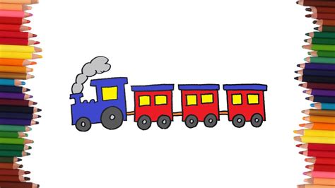 Como Dibujar Un Tren Con Vagones Dibujos Faciles Youtube