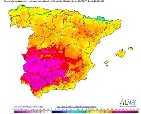 Espagne Chaleur Historique Pour Un Mois Davril Global Climat