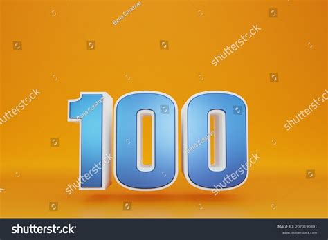 Number 100 One Hundred Blue On Stock Illustration 2070190391 Shutterstock