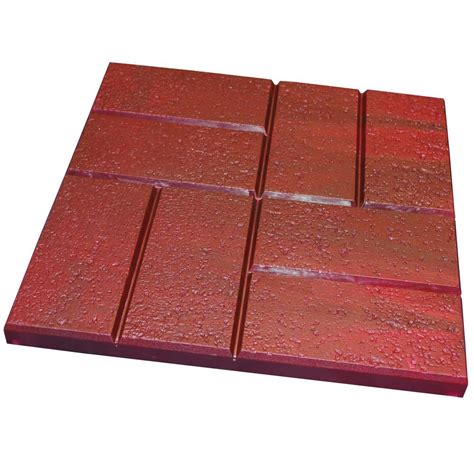 Emsco 16 In X 16 In Plastic Deep Red Brick Pattern Resin
