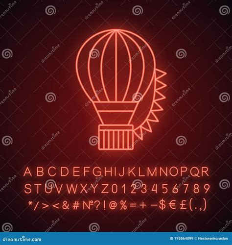 Hot Air Balloon Festival Neon Light Icon Stock Vector Illustration Of