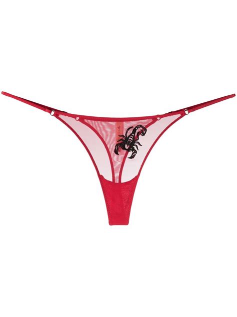 Zhilyova Embroidered Sheer Thong Farfetch