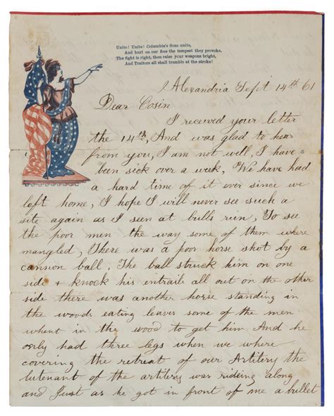 Sold Price Civil War Soldier Letter An Unsigned Partial Letter With Vivid And Brutally Candid