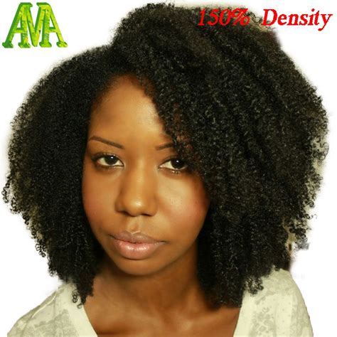 150 Density Brazilian Virgin Hair Wig Afro Kinky Curly Wigs Human Hair