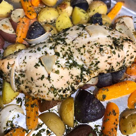 Sheet Pan Herb Chicken With Roasted Potatoes And Carrots Recipe
