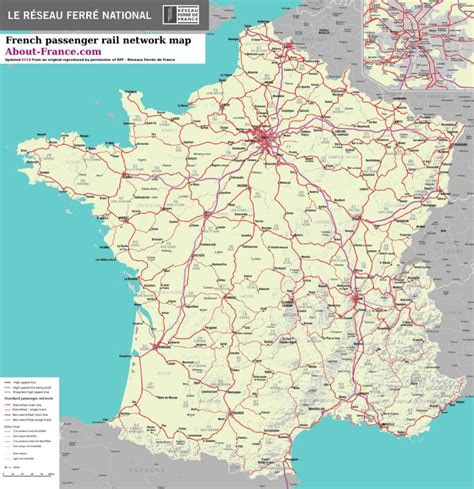 A Large Map Of France With All The Roads And Major Cities On Its Sides