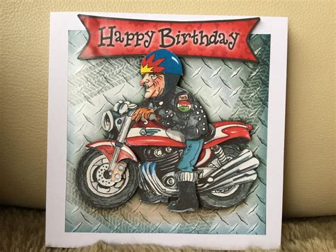 Motorbike Personalised Birthday Card Biker Funny Card Etsy