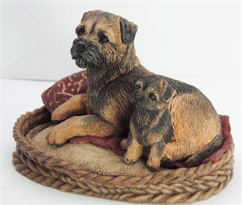 Sculpture Of Border Terrier And Puppy Cavacast Pet Portraits And Sculpture