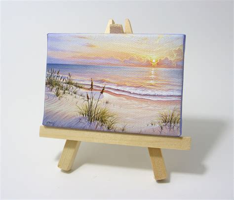 2 5x3 5 Florida Gulf Sunrise Ocean Seascape Mini Painting By J