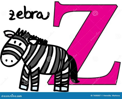 Animal Alphabet Z Zebra Stock Vector Illustration Of Alphabet 7608087