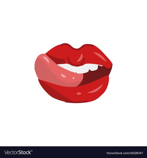 Cartoon Woman Sexy Red Lips Open Royalty Free Vector Image