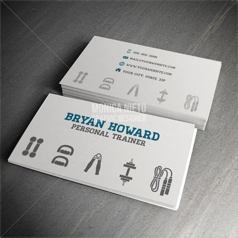 Custom Printable Personal Trainer Business Card Template Fitness Coach