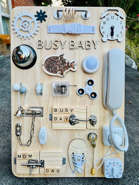 Busy Board Toddler Toy Wooden Sensory Board Baby Activity Board