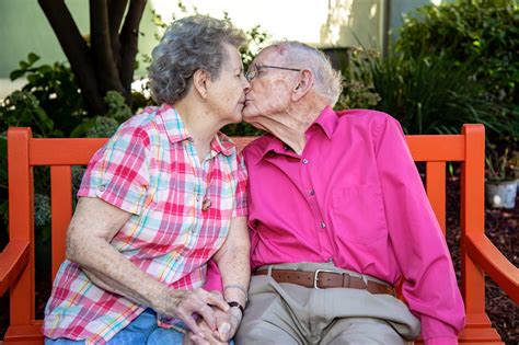 91 year old man and 90 year old woman tie the knot after two years of