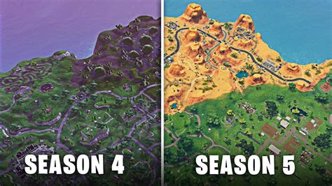 The full map for fortnite season 3 has also been leaked. FORTNITE - Season 4 vs Season 5 (FULL MAP COMPARISON ...
