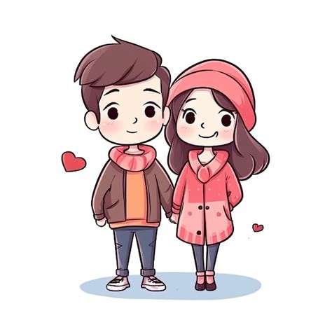 Premium Ai Image Cartoon Illustration Of A Couple In Love