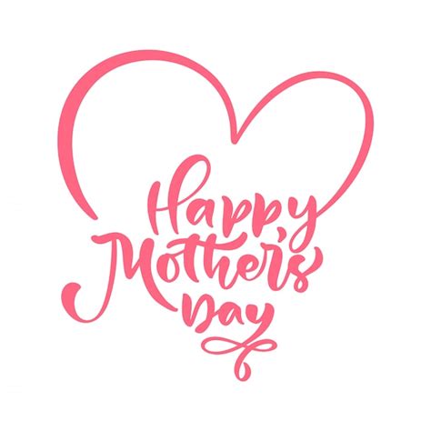 Premium Vector Happy Mothers Day Text Hand Written Ink Calligraphy