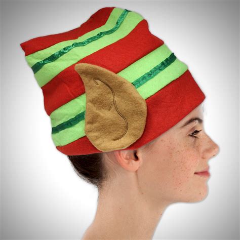 Striped Elf Hat With Ears Imprintable Hats