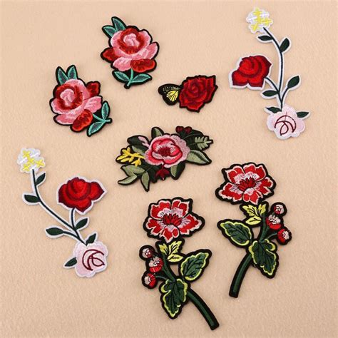 8pcslot Mix Bunch Of Flower Floral Bouquet Embroidery Iron On Patches