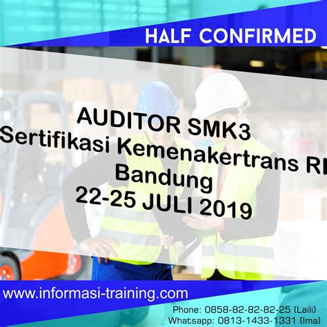 Auditor Smk3 Sertifikasi Kemenakertrans Ri Informasi Training