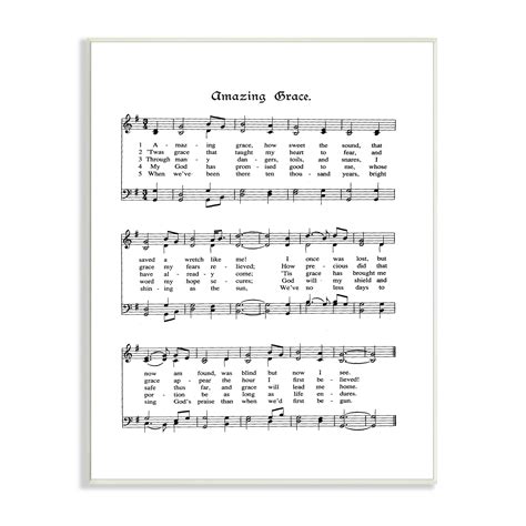 The Stupell Home Decor Collection Amazing Grace Vintage Sheet Music