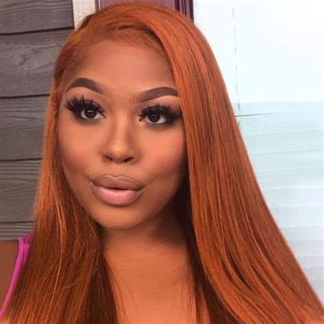 Spice Auburn Straight Lace Fronts Human Hair Full Lace Wig Pre Pluck