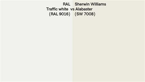 RAL Traffic White RAL 9016 Vs Sherwin Williams Alabaster SW 7008
