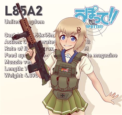 Safebooru Girl Absurdres Assault Rifle Blonde Hair Blue Eyes Blush Bullpup Character Name