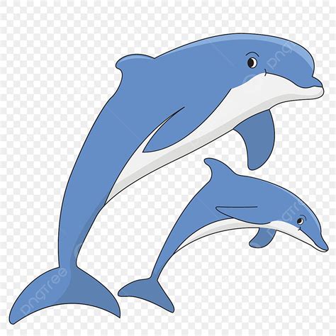 Blue Dolphin Png Image Blue Dolphin And Blue Baby Dolphin In Cartoon