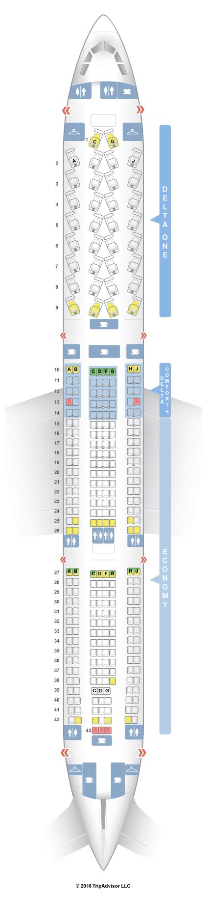 Seatguru Seat Map Delta Airbus A330 300 333