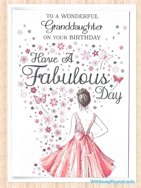 Granddaughter Birthday Card Granddaughter Sending Loving Wishes For A Birthday Card For