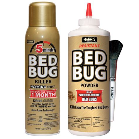 Harris 16 Oz 5 Minute Bed Bug Killer Foaming Spray And 4 Oz Resistant