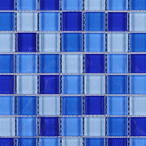 multile 1 x1 grid glass mosaic tile in mixed blue wayfair