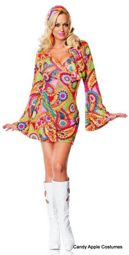 Adult Hippie Chick Go Go Dress 60 S And 70 S Costumes Candy Apple Costumes Fantasy Fashion