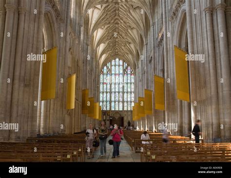 Winchester Cathedral Nave Hampshire Stock Photo Alamy