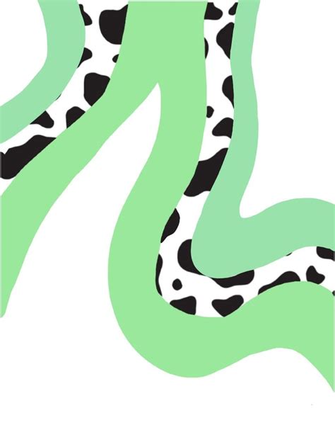 A black and white pattern based off the pattern found on holstein dairy cows. Cow print and green aesthetic wallpaper