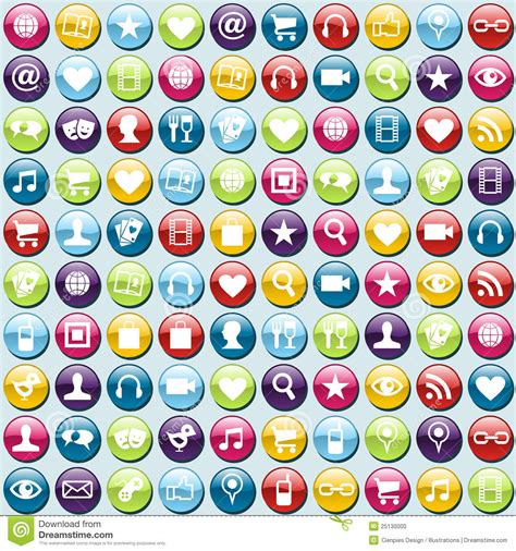 Mobile Phone App Icons Pattern Background Stock Photo