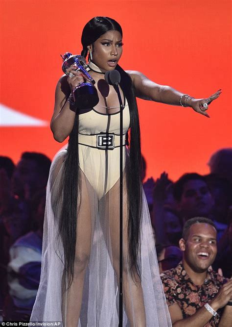 Nicki Minaj Stuns In Cleavage Derriere Revealing Bodysuit With A Sheer Dress For The Mtv Vmas