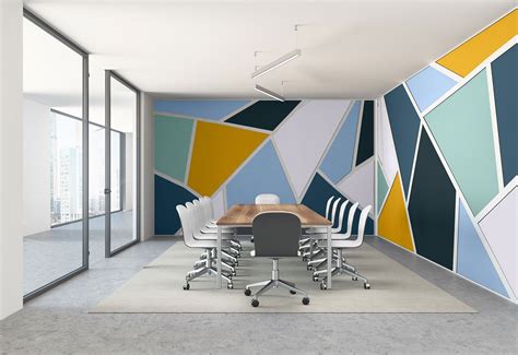Airy Conference Room With The Palette Featured In Large Mosaic Designs