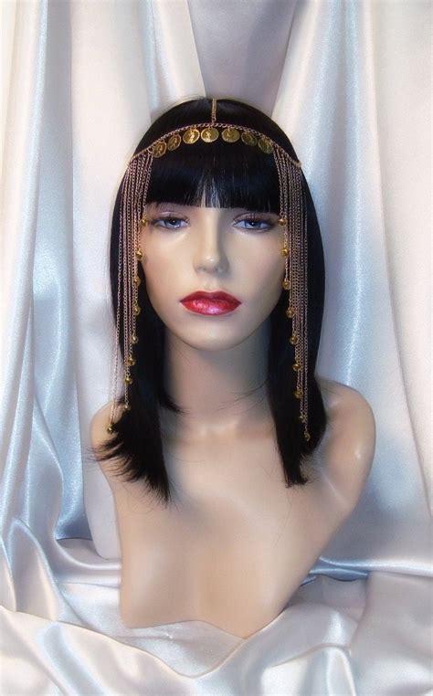 cleopatra wig and headpiece gold cleopatra headpiece egyptian queen wig and headpiece set liz