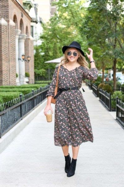 22 Ideas How To Wear Black Ankle Boots Midi Dress Outfit