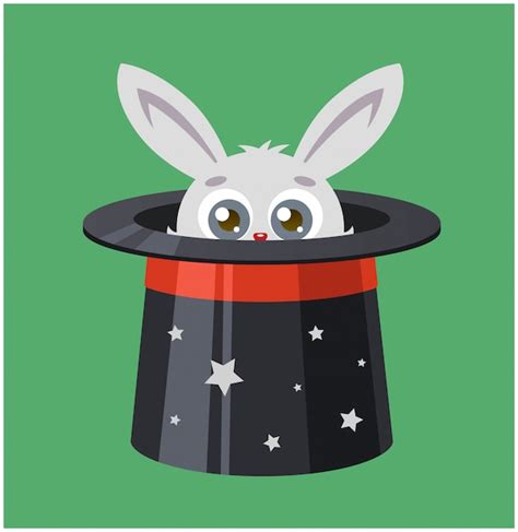 The Rabbit Hid In A Top Hat Magician Shows A Trick Vector
