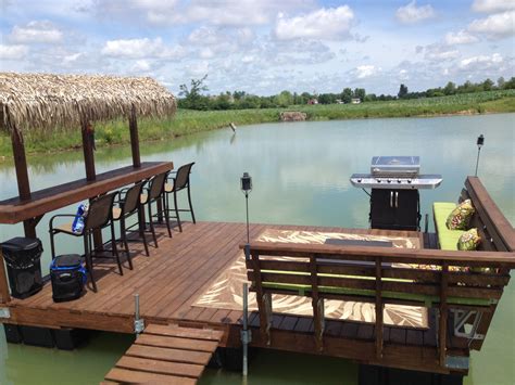 Floating Dock Tiki Bar On Our Pond Lake Dock Lake House Lake Cottage