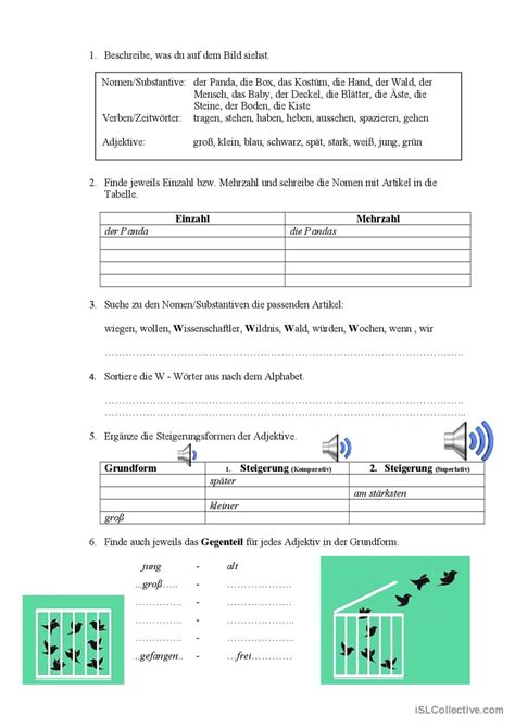 Großer Panda Allgemeine Deutsch Daf Arbeitsblätter Pdf And Doc